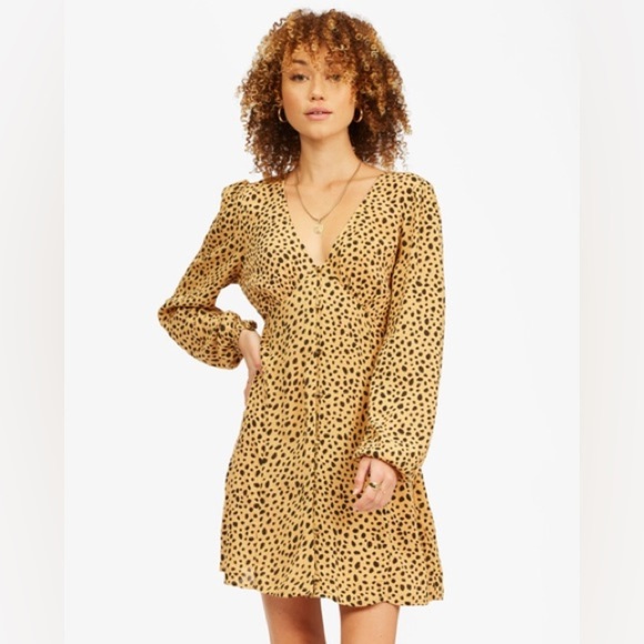 Billabong Days On End Leopard print dress. Size S. - Picture 1 of 13
